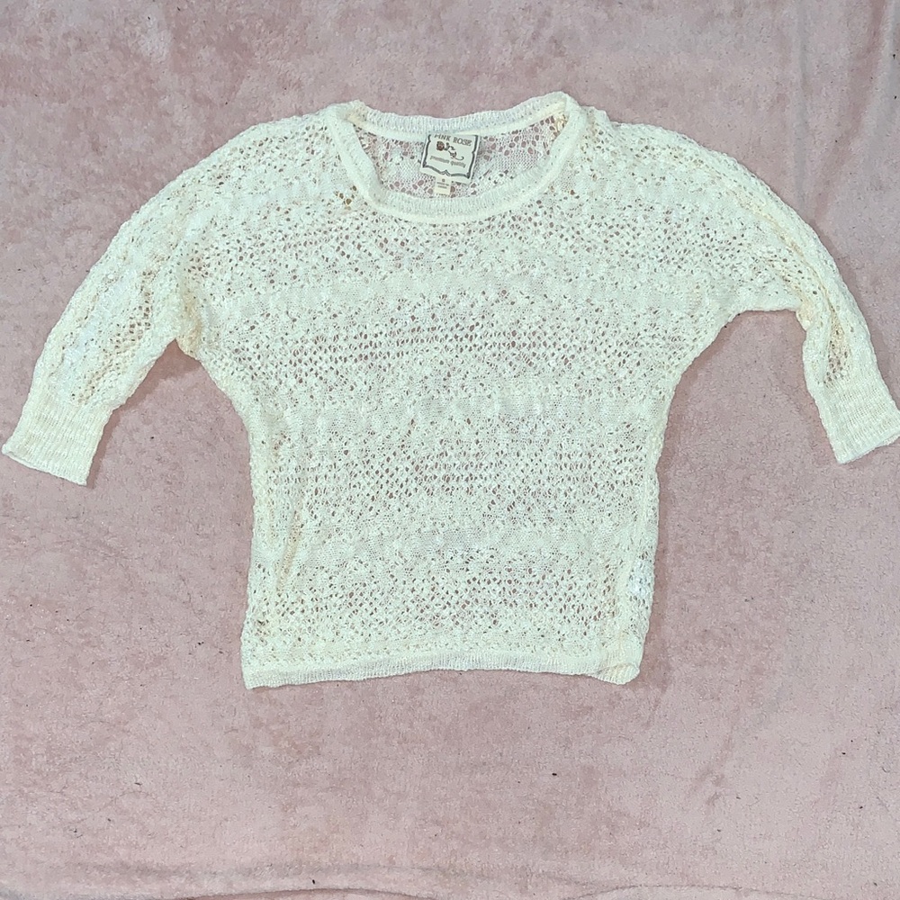 Pink Rose Women's Cream Knit Sweater